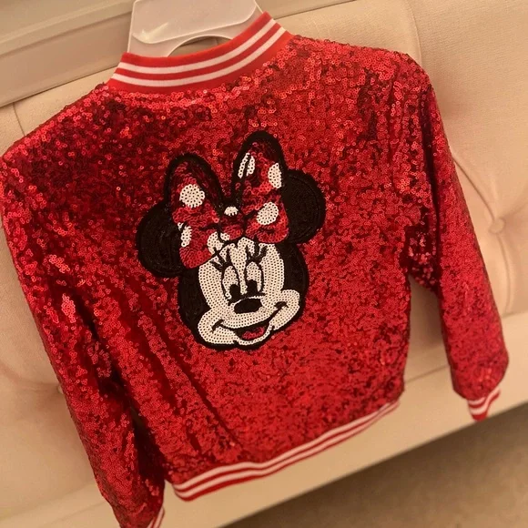 Minnie Mouse Sequin kids bomber Jacket